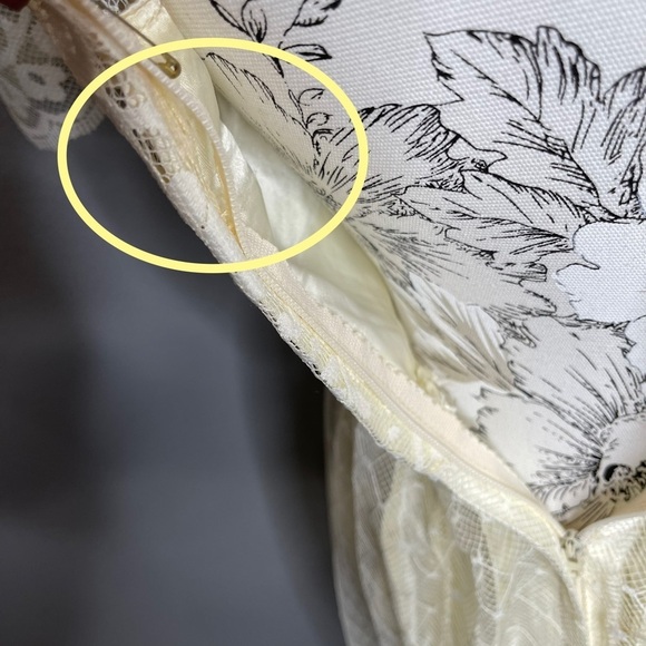 Vintage 50s 60s Wedding Dress Lace High Neck Ivory Zip Back Small Honey Fashion - Picture 6 of 6